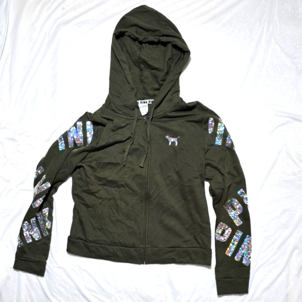 Victoria's Secret Olive Sequin Hoodie